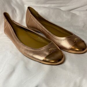 Coach Metallic Rose Ballet Flats